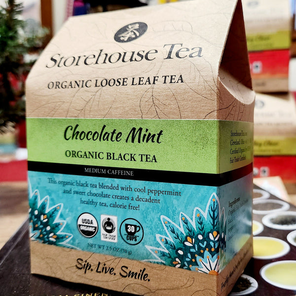 Chocolate Mint Organic, Fair Trade Tea & Small Honey Gift