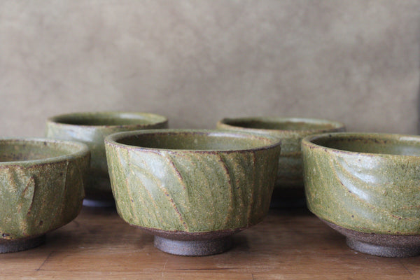 Green Ceramic Handmade Matcha Bowls